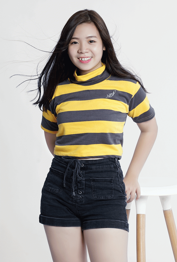 Yellow and Black Stripe turtleneck  crop top Kid